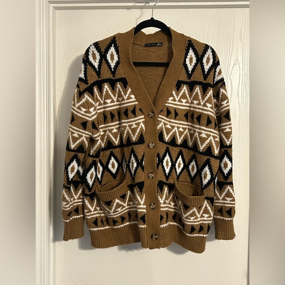 Black Tape | Aztec Cozy Brown Sweater | Size X - Picture 3 of 9